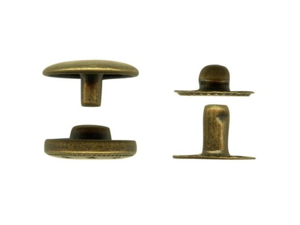 Antiqued Brass Snap Set, Small (10 Pieces)