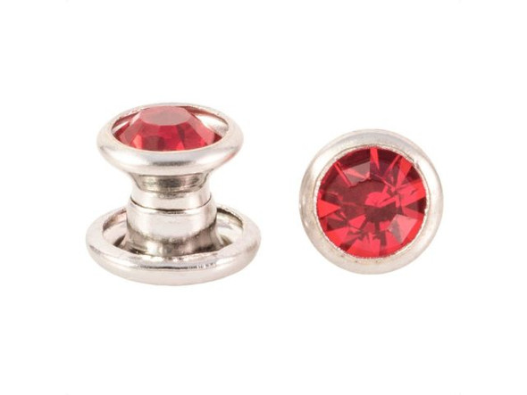 ImpressArt Ruby/ Silver Plated Crystal Rivet (pack)