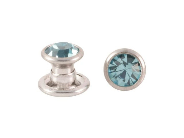 ImpressArt Blue Zircon/ Silver Plated Crystal Rivet (pack)