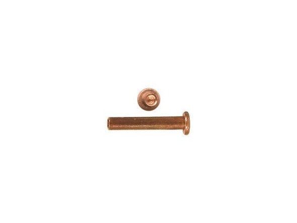 Crafted Findings Copper Jewelry Rivet, 1/16", 11/32" Long (fifty)