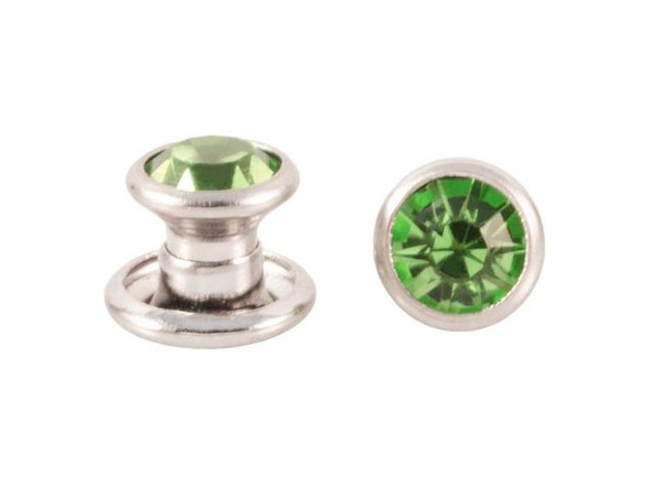 ImpressArt Peridot/ Silver Plated Crystal Rivet (pack)