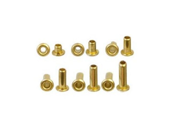 1/16" Dia. Brass Eyelets, Assorted Lengths, by Crafted Findings (pack)