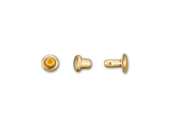 TierraCast Gold Plated Leather Rivets, 3/32" dia (10 Pieces)
