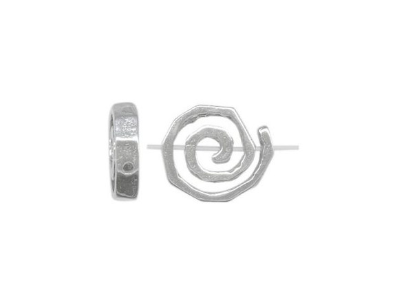 Sterling Silver Bead, Open Spiral (Each)