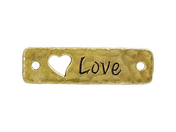 TierraCast Antiqued Gold Plated Love Jewelry Link (Each)