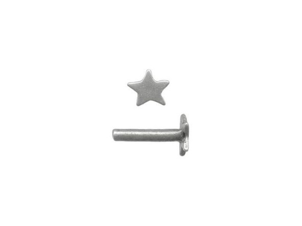 JBB Findings Antiqued Silver Plated Rivet, Star (10 Pieces)