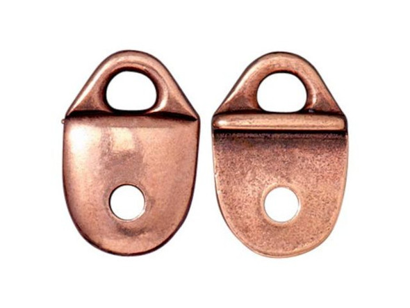 TierraCast Antiqued Copper Plated Plain Strap Tips (10 Pieces)