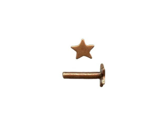 JBB Findings Antiqued Copper Plated Rivet, Star (10 Pieces)