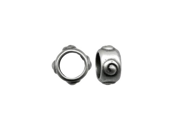 JBB Findings Antiqued Silver Plated Metal Bead, Ring with Spirals, 7x4mm (Each)