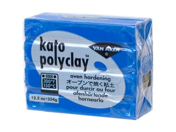 Polymer Clay Basics      Polymer clays are man made modeling materials that, once heat  cured, become permanent and will not return to their original  state. All are composed of the same basic components: plasticizers,  resins, fillers and colorants.     Before using polymer clay it must be conditioned... kneading by  hand until the clay is soft and pliable or fold and roll through a  pasta machine. Inadequate conditioning will result in weakened  finished items and weakened piece to piece adhesion. Condition light colors first, then move to darker colors.    Polymer clay pieces can be cured in a standard oven (convection)  or toaster oven. Do not microwave polymer clay. If you don't have a  dedicated oven, place items in an aluminum pan, then cover tightly  with foil to prevent residue build up in your oven. Cure pieces in  a well-ventilated area. Check oven accuracy with a thermometer and  use a timer to avoid exceeding curing time.    The recommended curing temperature is 300&deg; F (150&deg; C).  Kato Polyclay&trade; can be cured at 275&deg; F (135&deg; C) with  good results and has been approved to cure at 350&deg; F by our  toxicologist, however caution should be taken when curing at that  temperature, time should be limited to 10 minutes as you will run  the risk of discoloration. You should never exceed 365&deg; F.    Materials that will withstand clay curing temperatures, such as  glass, paper mache, wood, metal and ceramic items may be covered  with clay and baked in the oven. Items may be nested in polyester  batting to avoid flat, shiny spots. Finished pieces may be painted  or glazed after curing. Water-based paints and glazes are  recommended. Cured clay may also be wet sanded (automotive  sandpaper - 400 and 600 grit, in water) and then buffed to a  high-gloss sheen.    Working Properties of Kato PolyClay&trade;      1. Conditioning - Kato Polyclay&trade; is easy to condition, with  no crumbling. I slice the blocks into 1/8" thick pieces. Roll  through the pasta machine at the thickest setting. Finish by  folding and rolling.     2. Handling - with continuous kneading and working, Kato  Polyclay&trade; does not become sticky and, therefore, maintains  its ease of workability.    3. Strength - Kato Polyclay&trade; was deemed as strong or  stronger than other clays the testers used, - most feeling it was  stronger. Not one single respondent found it to be less strong.  Additionally, every color shares the same strength.    4. Color stability - From uncured to cured state, no Kato  Polyclay&trade; color shifts more than 1/2 shade, with the majority  remaining unchanged from uncured to cured state. It is virtually  "true- color".    5. Consistency - Colors share the same consistency and softness.  For example, you won't find white very hard and green very soft.  Even consistency promotes even cane reduction, which results in  less distorted imagery and less waste at cane ends.    6. Color Mixing - Rather than taking an academic approach (this  requires that the user have a rather extensive knowledge of color  mixing) we have opted for a more user friendly and intuitive  method. The Spectral Colors form the basis for the creation of all  colors. If they were placed on the color wheel, you would find them  very evenly spaced. This approach makes color mixing simple for  even the most inexperienced user.    7. Colors - Colors have been formulated for maximum purity and  brilliance.    8. Finish - Once cured, Kato Polyclay&trade; exhibits a satin  sheen.    9. Density - As part of the manufacturing process, Kato  Polyclay&trade; is vacuum extruded (we are the only company  utilizing this state of the art process). In essence, air from the  clay is removed, making the clay denser and eliminating the need  for continuous folding and rolling to remove air pockets from the  clay.    10. Warm repositioning - Kato Polyclay&trade; is not as fragile  as other brands when warm. Kato Polyclay&trade; allows for a  measure of repositioning of elements when warm - the clay maintains  its new position without breaking.        See Related Products links (below) for similar items and additional jewelry-making supplies that are often used with this item.