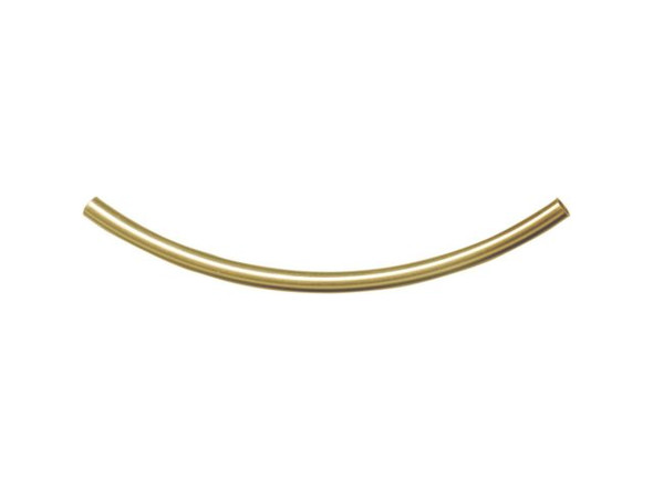 Gold-Filled Bead, Curved Tube, 52mm (Each)