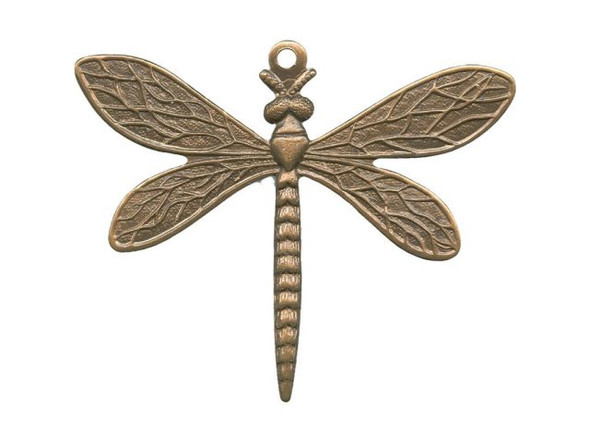 Vintaj Natural Brass Pendant, Queen Dragonfly, 30x35mm (Each)