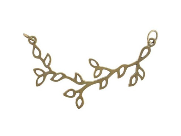 Nina Designs 2-Loop Branch with Leaves - Natural Bronze Pendant Connector (each)