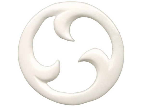 Bone Pendant, Round Koru-Style Hook #25-110-65-1