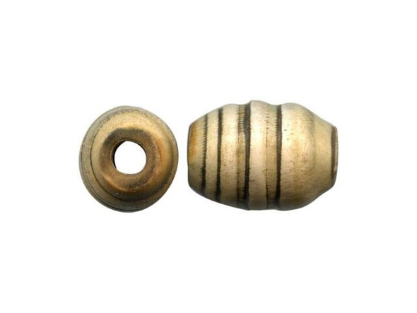 Handmade Horn Beads, 10x15mm, Striped Barrel (10 Pieces)