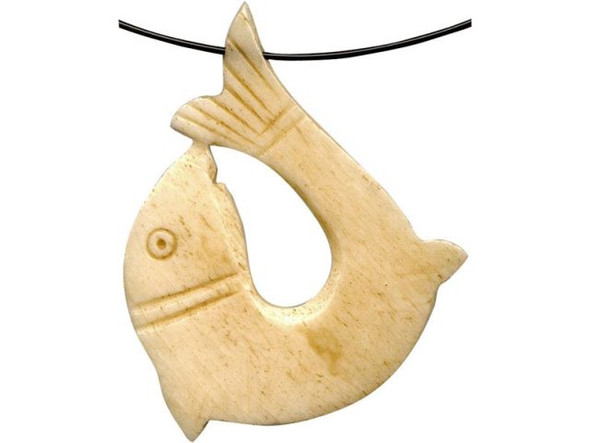 Bone Pendant, Fish (10 Pieces)