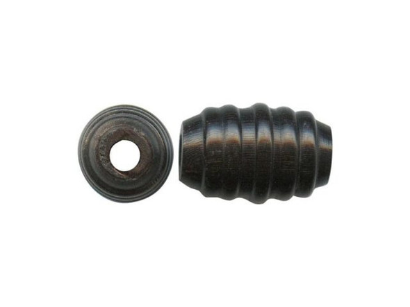 Handmade Horn Beads, Striped Barrel (10 Pieces)