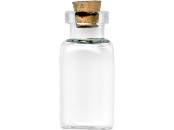Bottle Charm, Glass Jar, 35x15mm (12 Pieces)