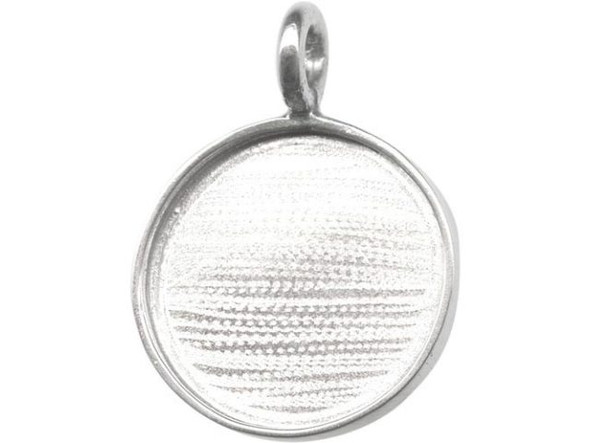 Amate Studios Silver Plated Bezel, Round, 1 Loop, 22mm (Each)