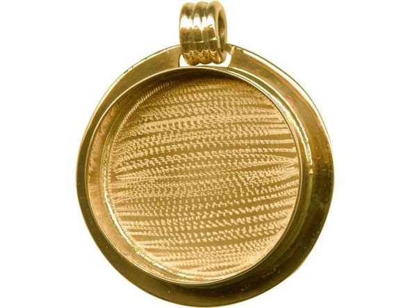 Amate Studios Brass Bezel, Lipped Pendant, Round, 36mm (Each)