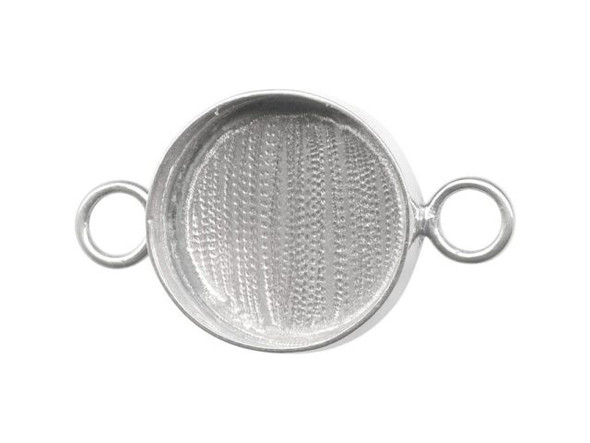 Amate Studios Silver Plated Bezel, Round, 2 Loop, 19mm (Each)