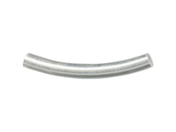 Sterling Silver Bead, Curved Tube, 25mm (Each)