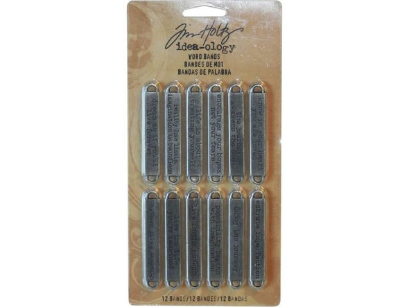 Tim Holtz idea-ology, Antiqued Pewter Plated Word Bands (12 Pieces)