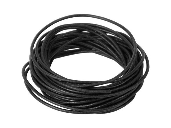 Greek Leather Cord, 2mm, 5 Meter - Black (Each)