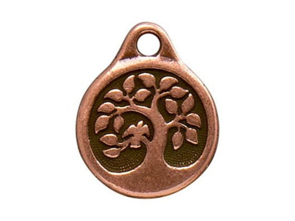 TierraCast Antiqued Copper Plated Bird in a Tree Charm (Each)