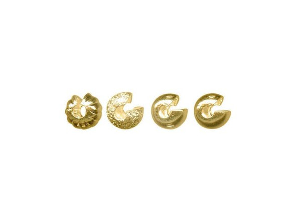 Beadalon Gold Plated Crimp Cover, 3mm & 4mm, Variety Pack