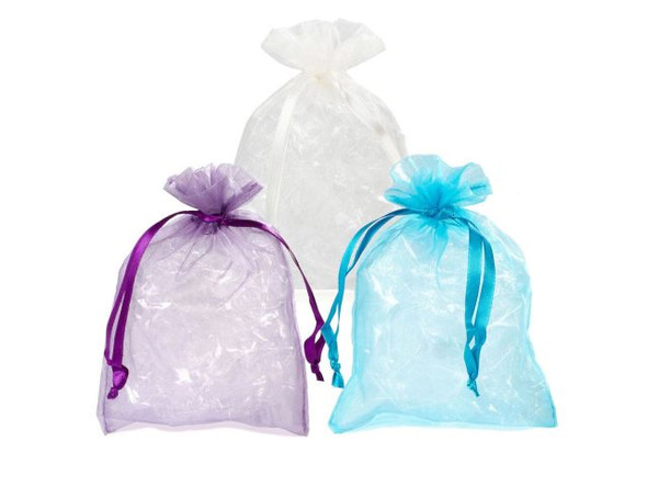 Organza Drawstring Bag, 5x7" - Color Mix (100 Pieces)