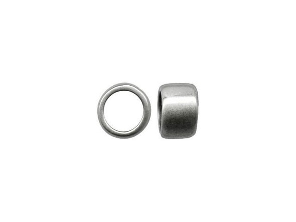 JBB Findings Antiqued Silver Plated Metal Bead, Drum, 6.5x4mm (Each)