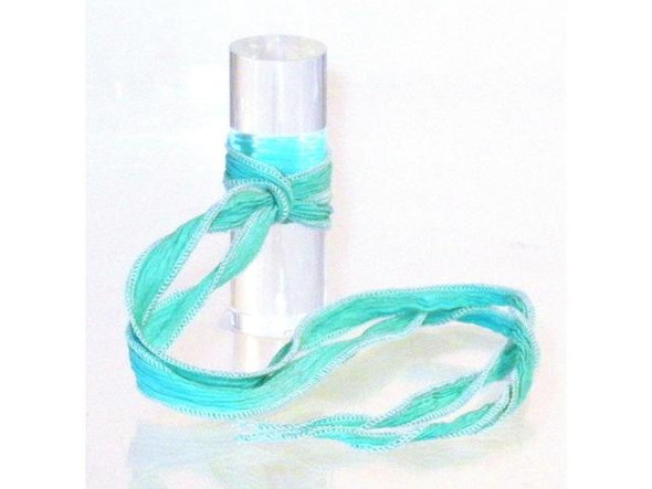 Hand Dyed Silk Ribbon, 32"-36" - Breakfast at Tiffany's (Each)