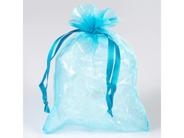 Organza Drawstring Bag, 5x7" - Robins Egg (10 Pieces)