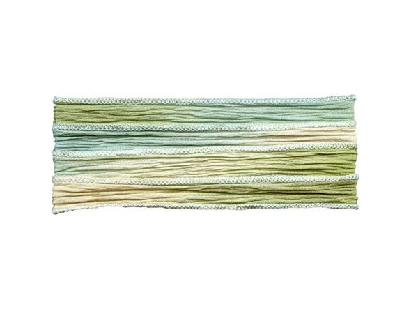 Hand Dyed Silk Ribbon, 32"-36" - Spring Fling (Each)