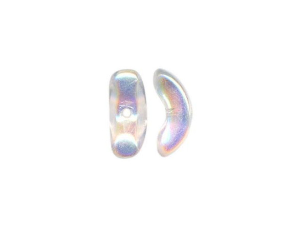 Czech Glass Bead, Angel Wing, 10x4mm - Crystal AB (100 Pieces)