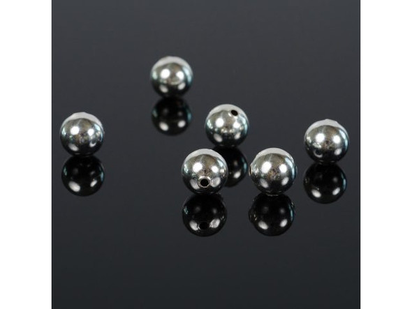 Silver Plated Metal Beads, Round, 10mm (100 Pieces)