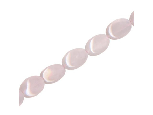 Rose Quartz Gemstone Bead, 8x12mm Puffed Oval (strand)