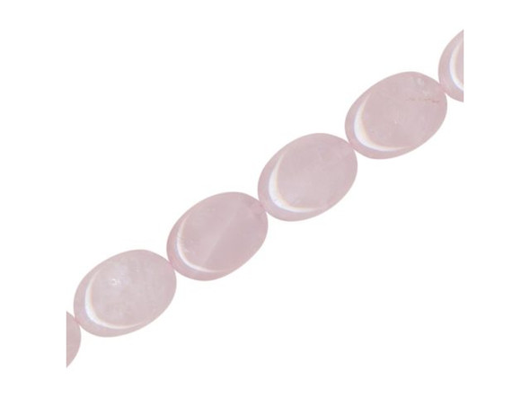 Rose Quartz Gemstone Bead, Puffed Oval, 10x14mm (strand)