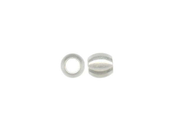 Silver Plated Metal Beads, 5x5mm Barrel, Large Hole (100 Pieces)
