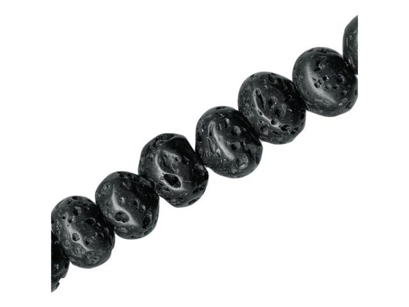Lava Stone Beads, 12mm Rotund (strand)