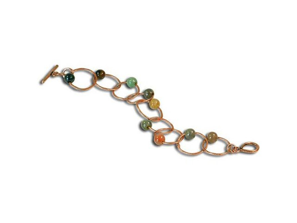 Fancy Jasper Gemstone Beads, 8mm Round with Large Hole (strand)