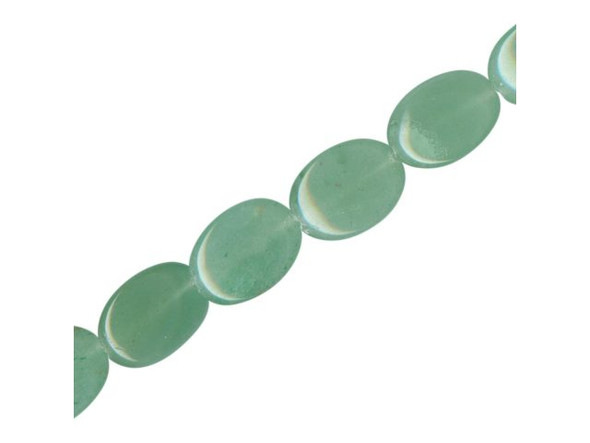 Aventurine Gemstone Beads, Puffed Oval, 10x14mm (strand)