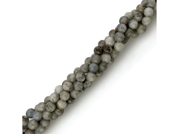 Labradorite Gemstone Beads, 6mm, Round with Large Hole (strand)