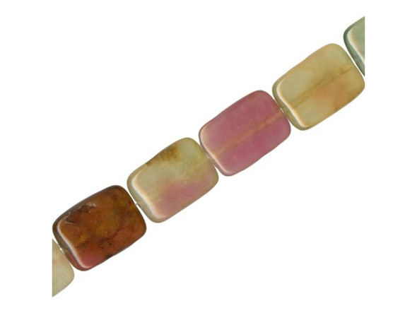 Rainbow New Jade Beads, 10x14mm Puffed Rectangle (strand)