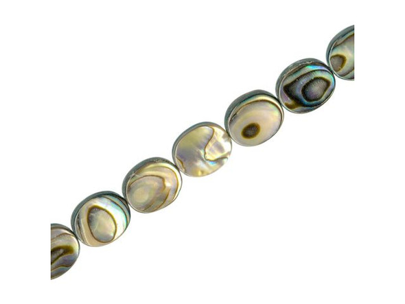 Paua Shell Beads, 8x10mm Oval (strand)
