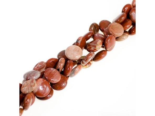 Cappuccino Jasper Gemstone Beads, 15mm Puffed Coin (strand)