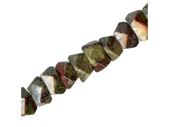 Dragon Blood Jasper Gemstone Beads, Faceted Nugget (strand)