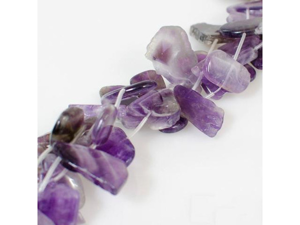 Cape Amethyst Gemstone Beads, Slab, SD, 15-30mm (strand)