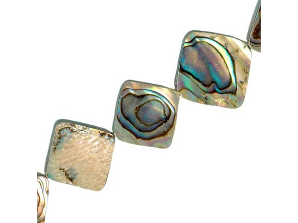 Paua Shell Beads, 18mm Diamond-Shaped (strand)